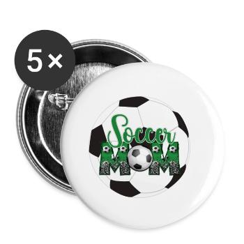 Maman de football - Lot de 5 petits badges (25 mm) - blanc - Devant