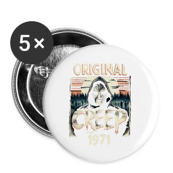 Vintage Creep Since 1971 - Retro Horror Birthday - Buttons small 1''/25 mm (5-pack) - white - Front