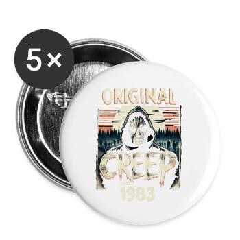 Vintage Creep Since 1983 - Retro Horror Birthday - Buttons small 1''/25 mm (5-pack) - white - Front