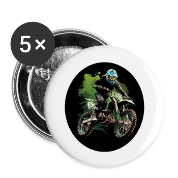 Motorcross Splatter - Buttons klein 25 mm (5er Pack) - Weiß - Vorne