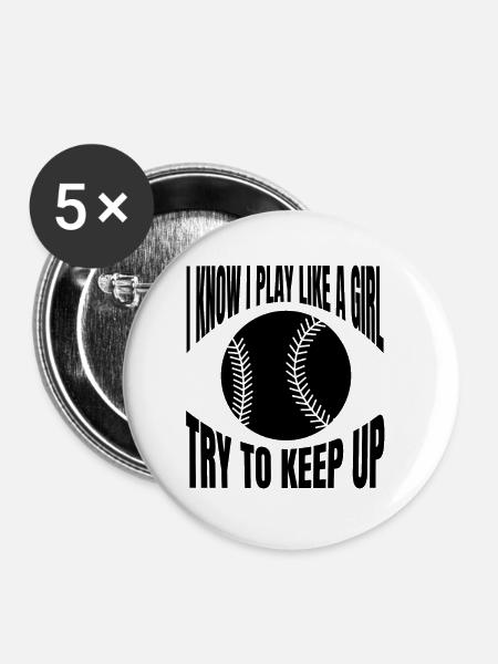 Baseball Baseballspieler Baseballer Baseballteam - Buttons klein 25 mm (5er Pack) - Weiß