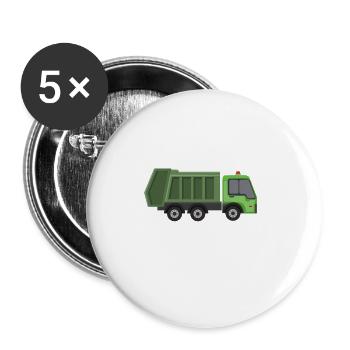 Garbage Truck Love Garbage Collection Child Boy I Gift - Buttons small 1''/25 mm (5-pack) - white - Front