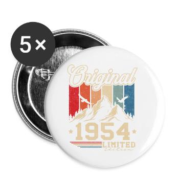Original 1954 Retro Vintage Birthday 70 Years - Buttons small 1''/25 mm (5-pack) - white - Front