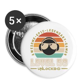 Stufe 59 - Buttons klein 25 mm (5er Pack) - Weiß - Vorne