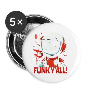 Funked Euch Alle! Horrorpuppe mit Schnauze voll - Buttons klein 25 mm (5er Pack) - Weiß - Vorne