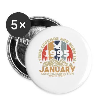 Birthday Gifts Born In January 1995 - Buttons small 1''/25 mm (5-pack) - white - Front