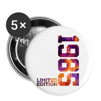LIMITED EDITION 1985 41 YEARS 41ST BIRTHDAY - Buttons small 1''/25 mm (5-pack) - white - Front