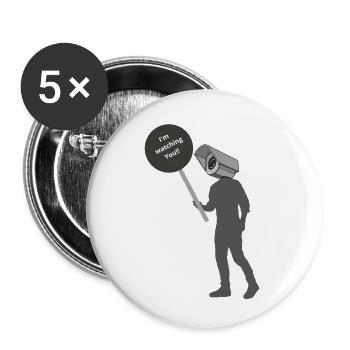 Ich beobachte dich!! - Buttons klein 25 mm (5er Pack) - Weiß - Vorne