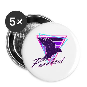 Papagei Sittich - Buttons klein 25 mm (5er Pack) - Weiß - Vorne