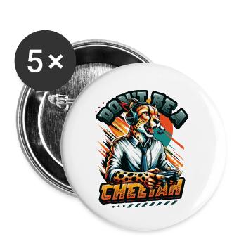 Jeux vidéo Cheetaah Esport Gaming Nerd Gamer - Lot de 5 petits badges (25 mm) - blanc - Devant