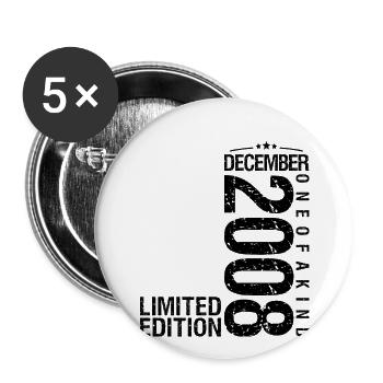 Birthday December 2008 December born in December - Buttons small 1''/25 mm (5-pack) - white - Front