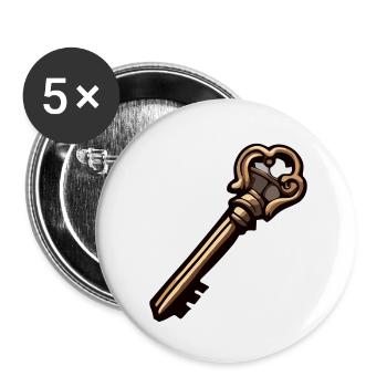 Key / Lock / Locked / Security - Buttons small 1''/25 mm (5-pack) - white - Front