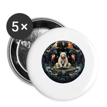 Harmony Circle - Buttons klein 25 mm (5er Pack) - Weiß - Vorne
