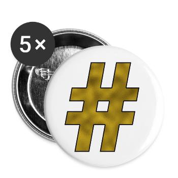 Hashtag Or - Lot de 5 petits badges (25 mm) - blanc - Devant