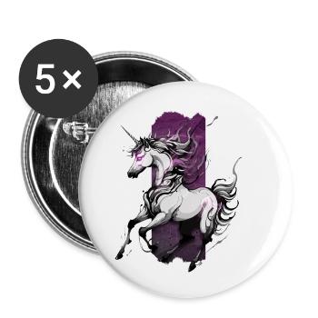Galop éthéré : Licorne en cours d’exécution - Lot de 5 petits badges (25 mm) - blanc - Devant