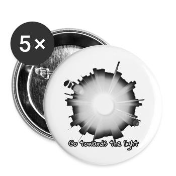 Allez vers la lumière - Lot de 5 petits badges (25 mm) - blanc - Devant