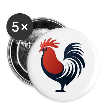 Coq Fier - Symbôle de la France - Buttons small 1''/25 mm (5-pack) - white - Front