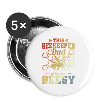 Funny beekeeper father - Buttons small 1''/25 mm (5-pack) - white - Front