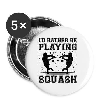 Joueur de squash Joueur de squash Joueur de tennis Raquetball Spor - Lot de 5 petits badges (25 mm) - blanc - Devant