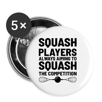 Squash Player Squash Tennis Player Raquetball Spor - Buttons small 1''/25 mm (5-pack) - white - Front