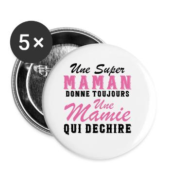Super Mom Gives Granny Humor - Buttons small 1''/25 mm (5-pack) - white - Front