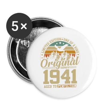 Vintage 1941 Birthday - Buttons small 1''/25 mm (5-pack) - white - Front