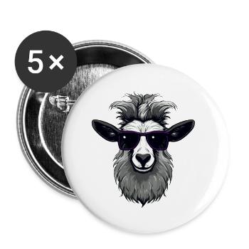 Lustiges Tier Design - Buttons klein 25 mm (5er Pack) - Weiß - Vorne