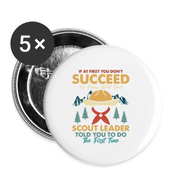 Scout Leader's Insight: Success on Repeat - Buttons klein 25 mm (5er Pack) - Weiß - Vorne