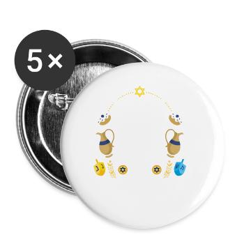 Chanukka Lustiger Spruch Geschenk - Buttons klein 25 mm (5er Pack) - Weiß - Vorne