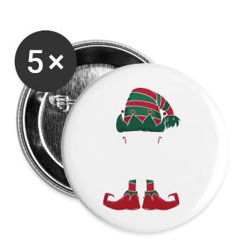 Wagner elfe famille Match groupe papa Noël - Lot de 5 petits badges (25 mm) - blanc - Devant