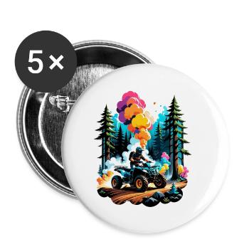 quad et tout terrain - Lot de 5 petits badges (25 mm) - blanc - Devant