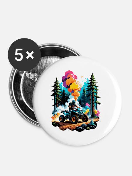 Quad & Offroad - Buttons klein 25 mm (5er Pack) - Weiß