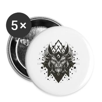UNGEHEUER - Buttons klein 25 mm (5er Pack) - Weiß - Vorne