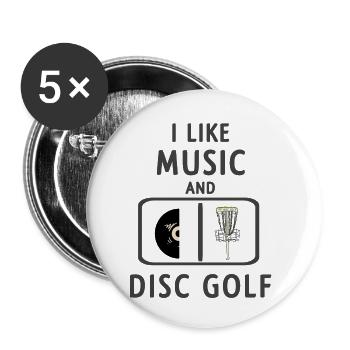 Discgolf - Buttons klein 25 mm (5er Pack) - Weiß - Vorne