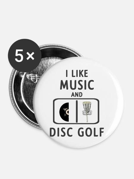 Discgolf - Buttons klein 25 mm (5er Pack) - Weiß
