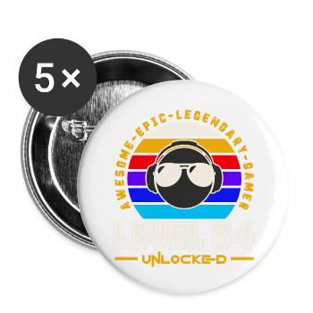 Level 54 - Buttons small 1''/25 mm (5-pack) - white - Front