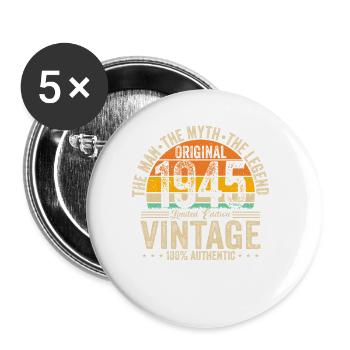 Vintage Birthday 1945 - Buttons small 1''/25 mm (5-pack) - white - Front