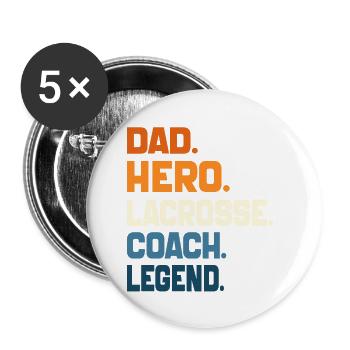 Papa Held Lacrosse Coach Legende Sport Papa 2024 - Buttons klein 25 mm (5er Pack) - Weiß - Vorne