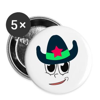 Cow-boy - Lot de 5 petits badges (25 mm) - blanc - Devant
