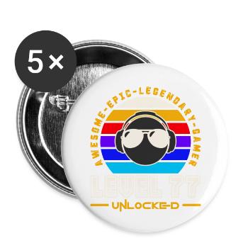 Level 77 - Buttons small 1''/25 mm (5-pack) - white - Front