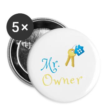 Mr. Home Owner - Buttons klein 25 mm (5er Pack) - Weiß - Vorne