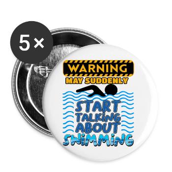 schwimmen witzig schwimmsport sport schwimmbecken - Buttons klein 25 mm (5er Pack) - Weiß - Vorne