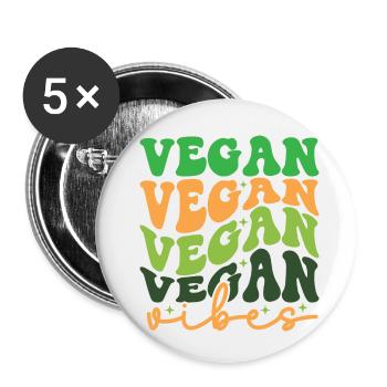 vegan vibes, veganuary, healthy eating, vegan - Buttons small 1''/25 mm (5-pack) - white - Front