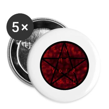 GIB MIR DEINE SEELE - Buttons klein 25 mm (5er Pack) - Weiß - Vorne