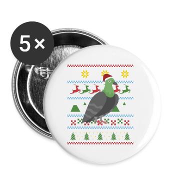 Ugly Christmas Taube - Buttons klein 25 mm (5er Pack) - Weiß - Vorne