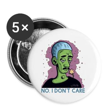 I don't care - Buttons small 1''/25 mm (5-pack) - white - Front