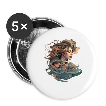 Aqua Rêve - Lot de 5 petits badges (25 mm) - blanc - Devant