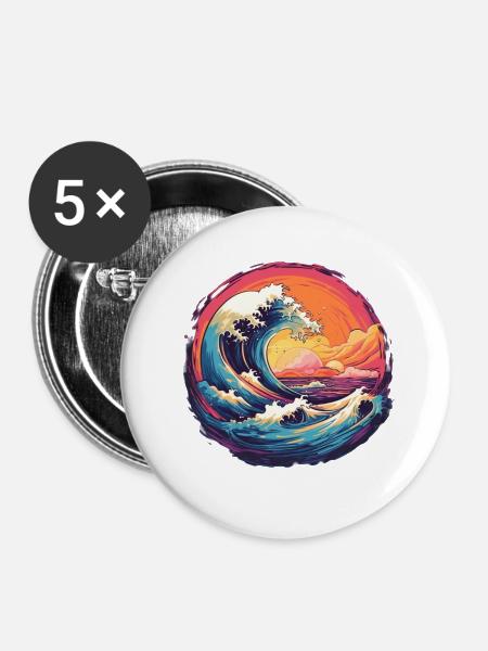 Mystische Gezeiten - Buttons klein 25 mm (5er Pack) - Weiß