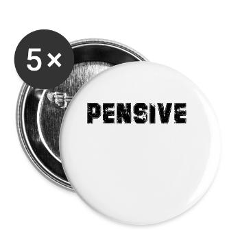 Pensive Vintage Mood Emotion Black Text Apparel - Buttons small 1''/25 mm (5-pack) - white - Front