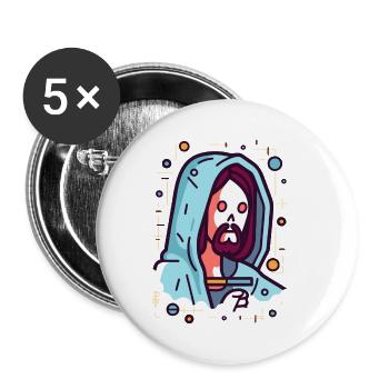 Christus, lieber Herr, Jesus, Retter - Buttons klein 25 mm (5er Pack) - Weiß - Vorne